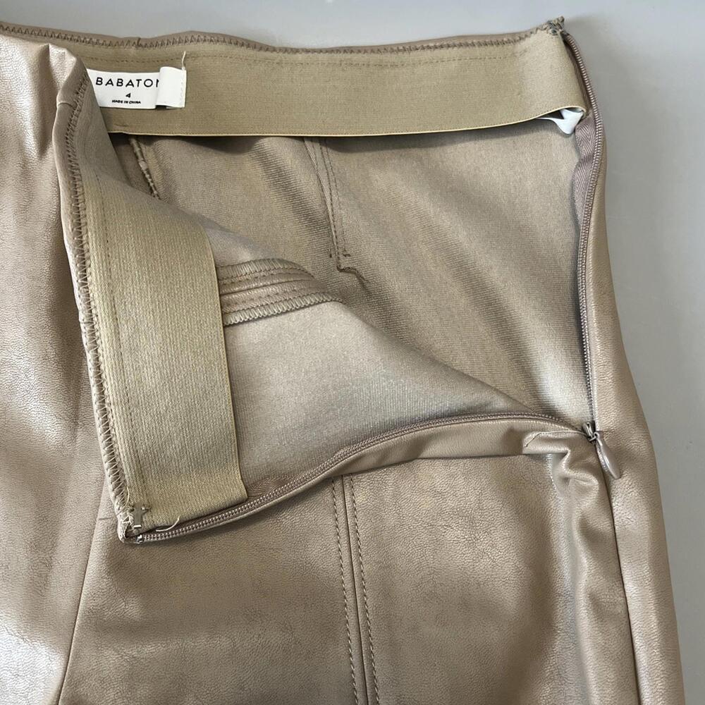 Aritzia Babaton Leather Slim Pant Tan Size 4 - Picture 7 of 11
